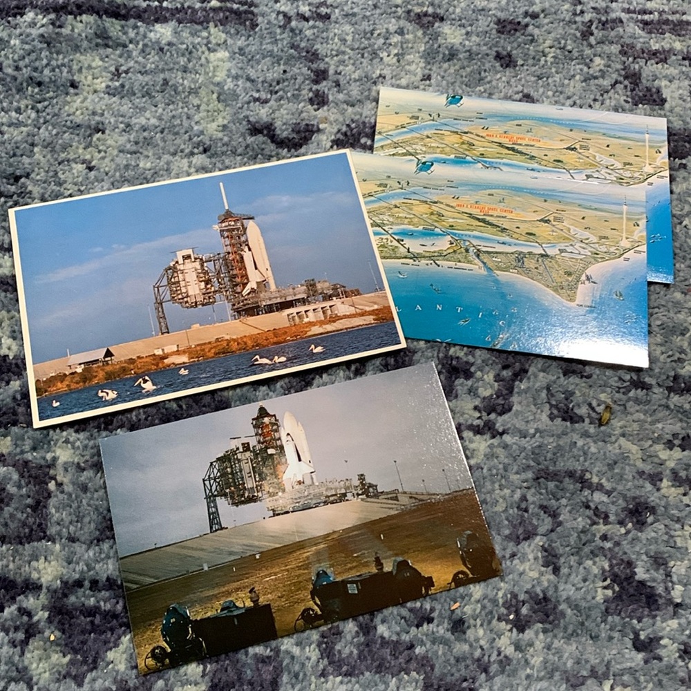 Set of 4 1982 visit Florida postcards of NASA Kennedy space center